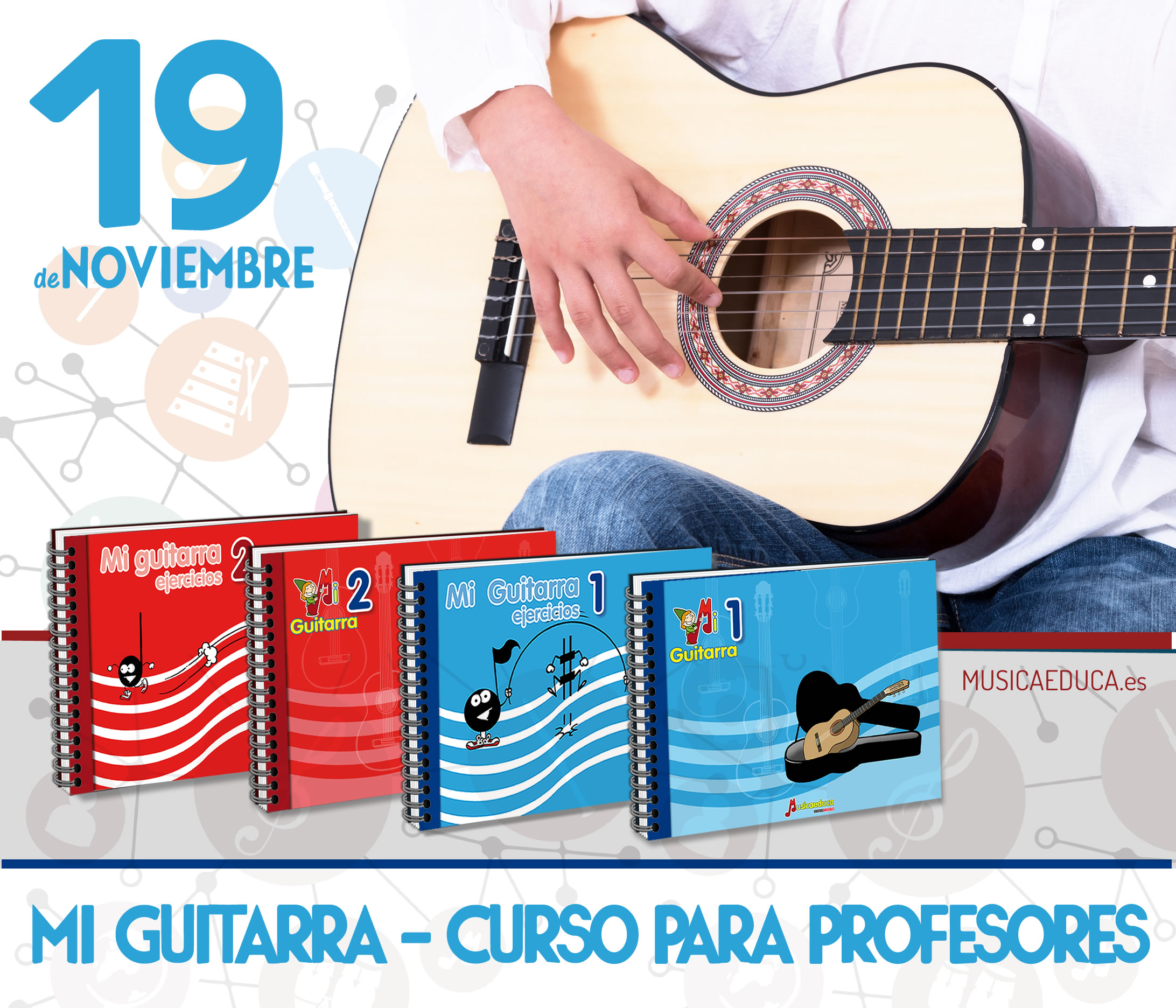 cuaderno coles 4 en fila banner cartel mi guitarra